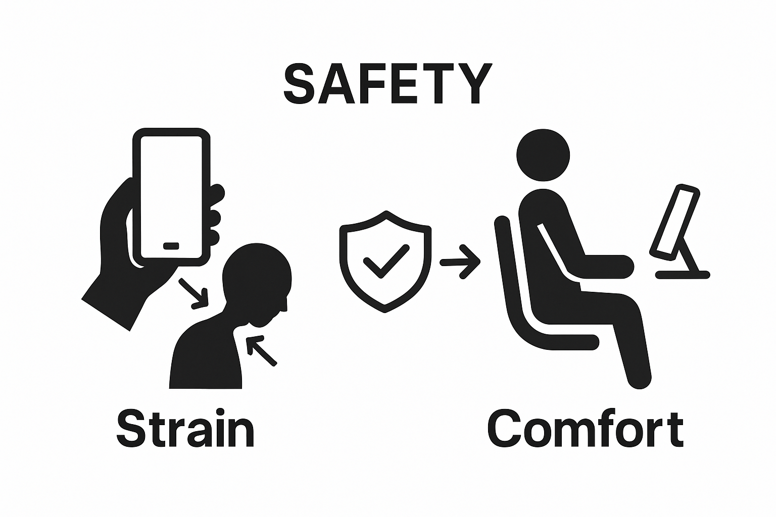 Infographic comparing phone usage safety