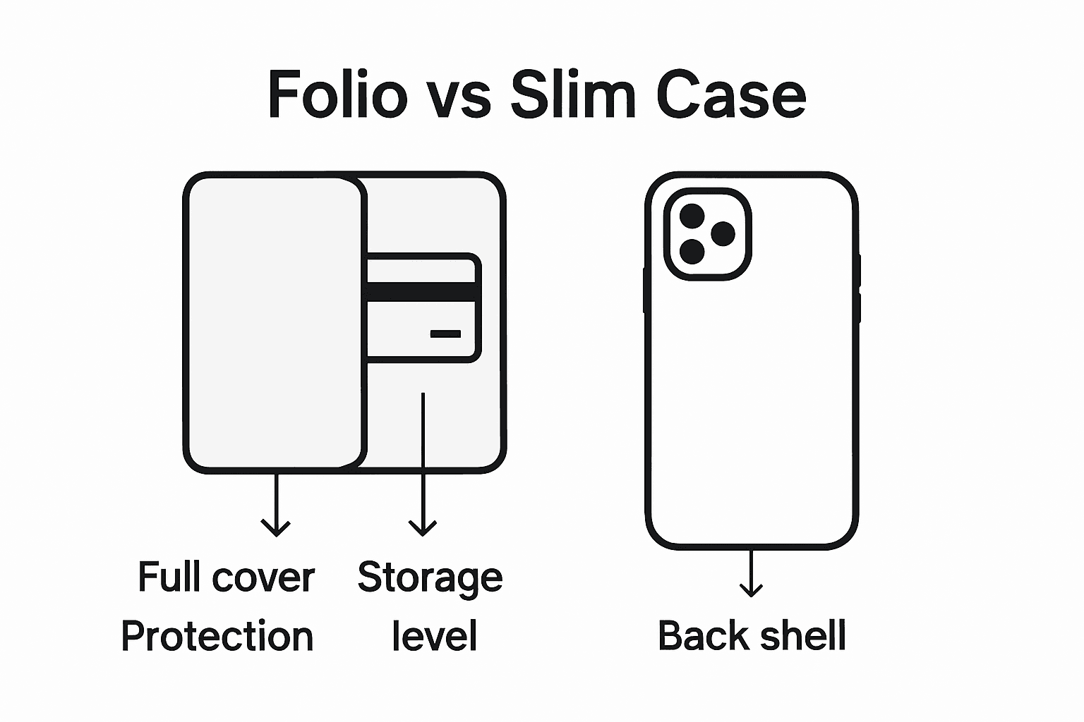 Folio case versus standard case infographic
