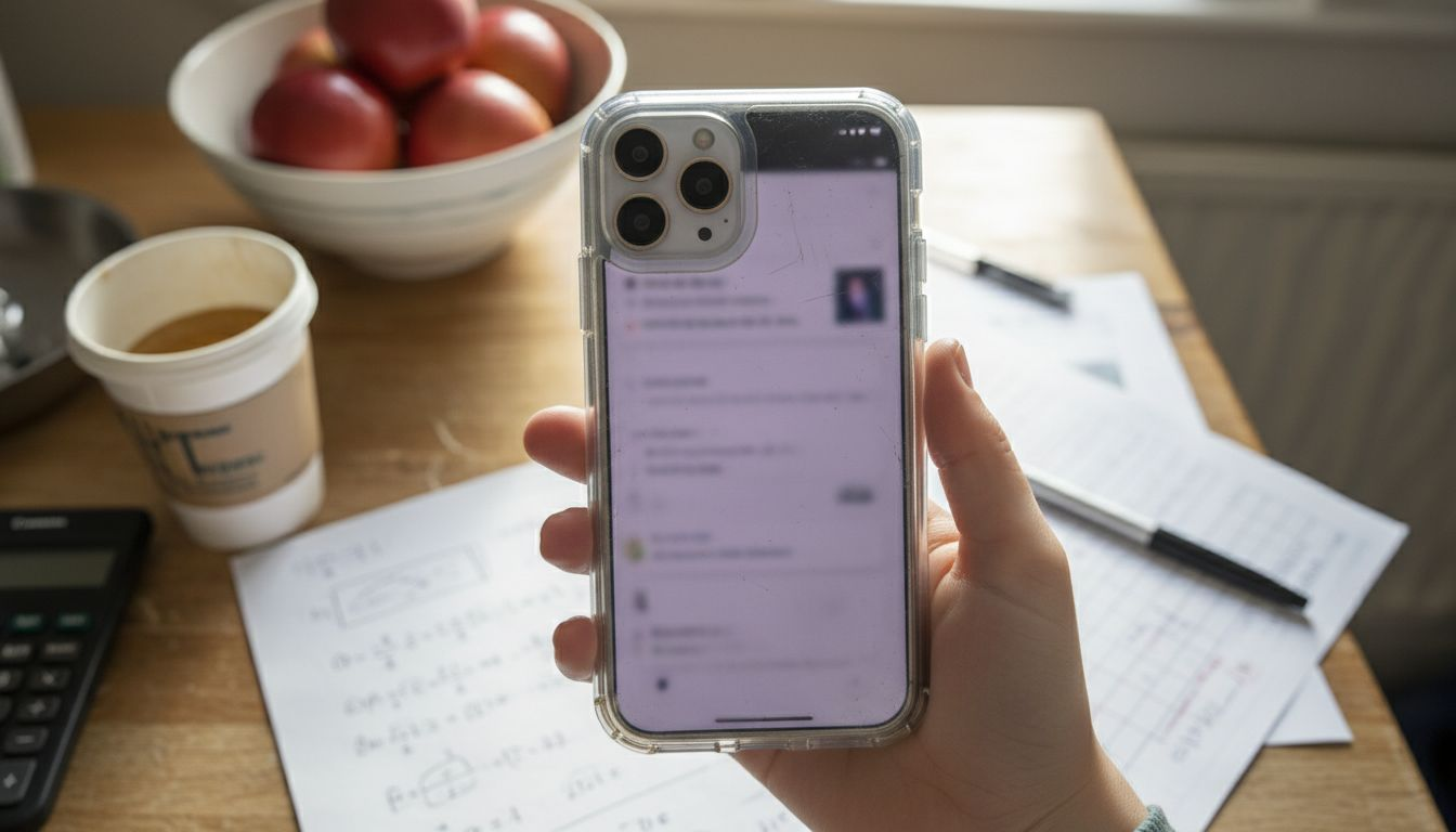 Closeup of clear phone case features
