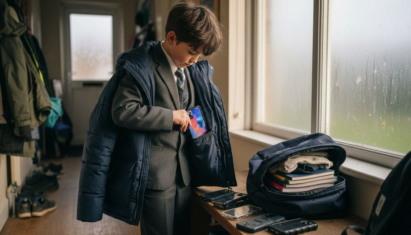 Child tests phone with thick and slim cases