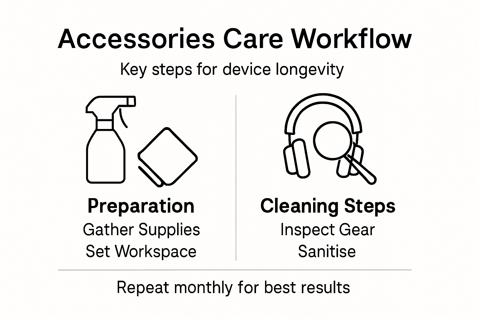 Infographic showing care workflow steps and checklist