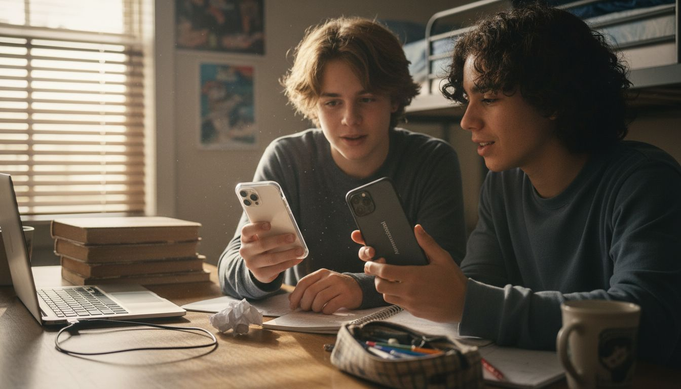 Teens compare antimicrobial and standard phone cases