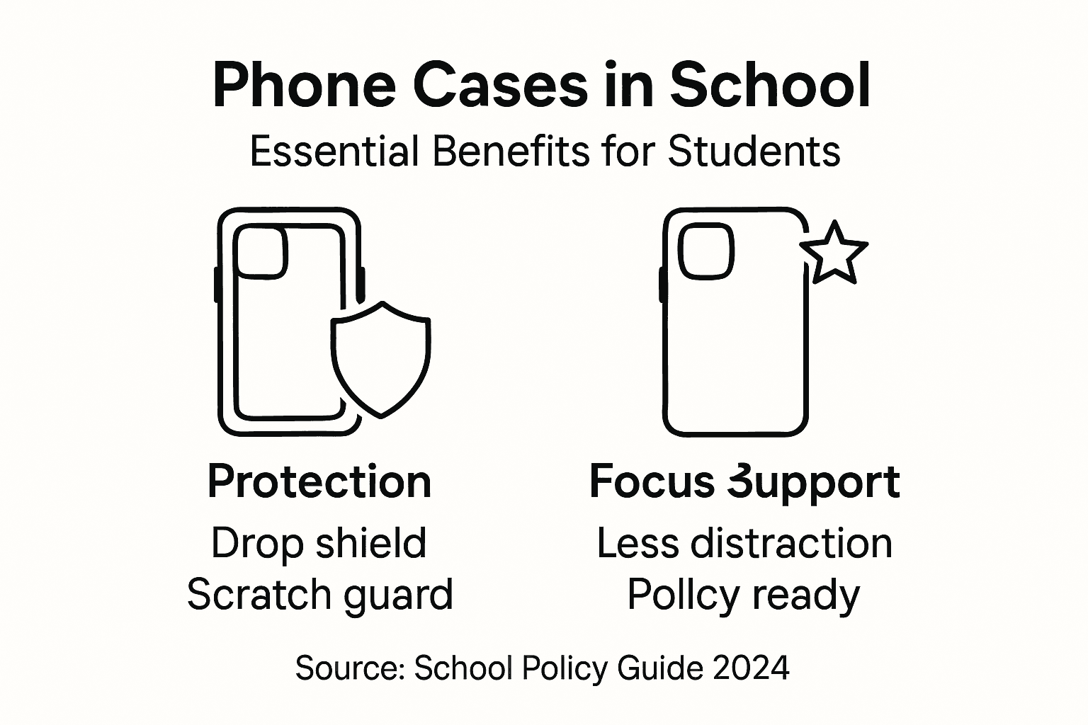 Infographic on school phone case benefits