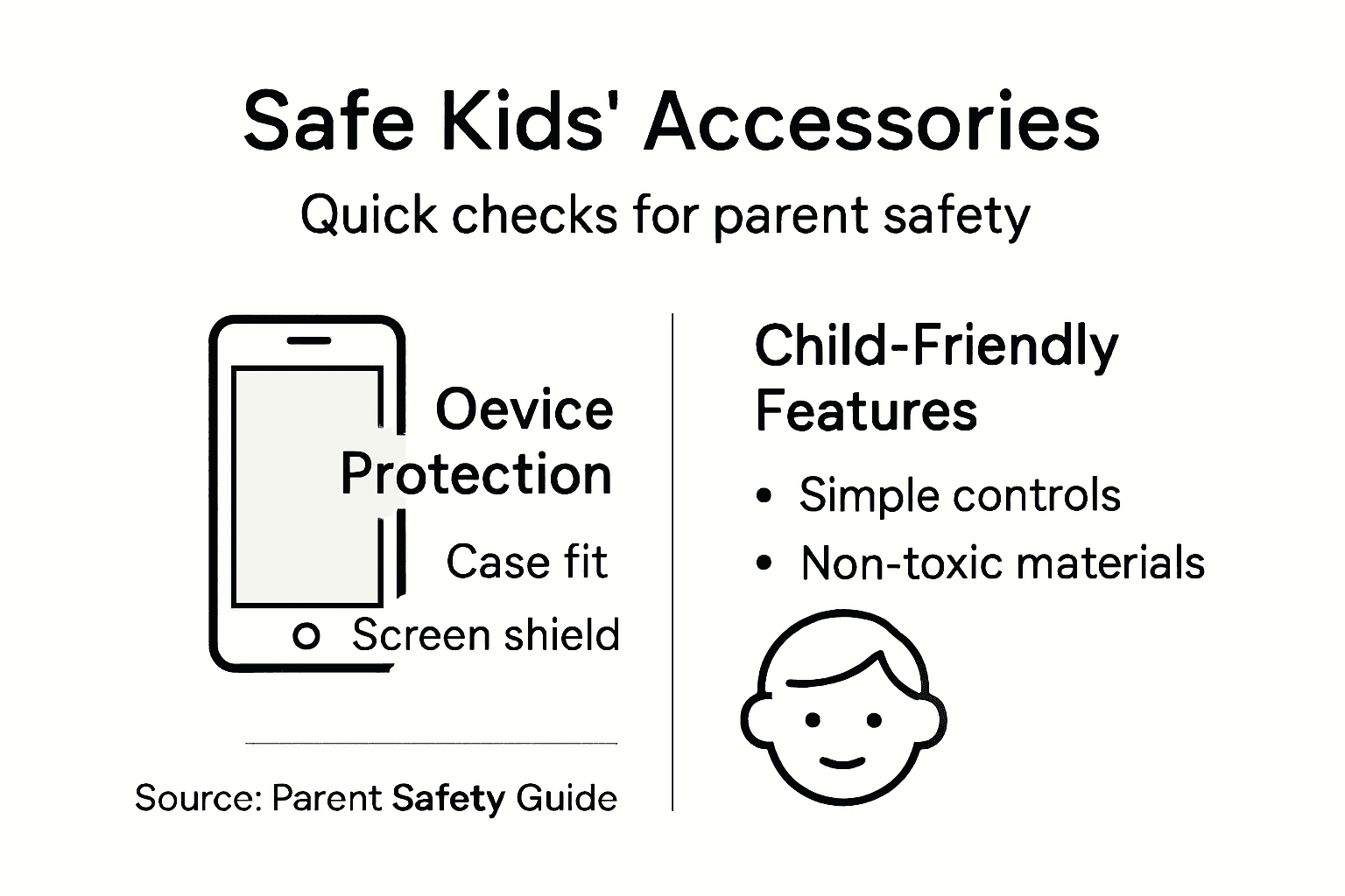 Infographic showing kids accessory safety checklist