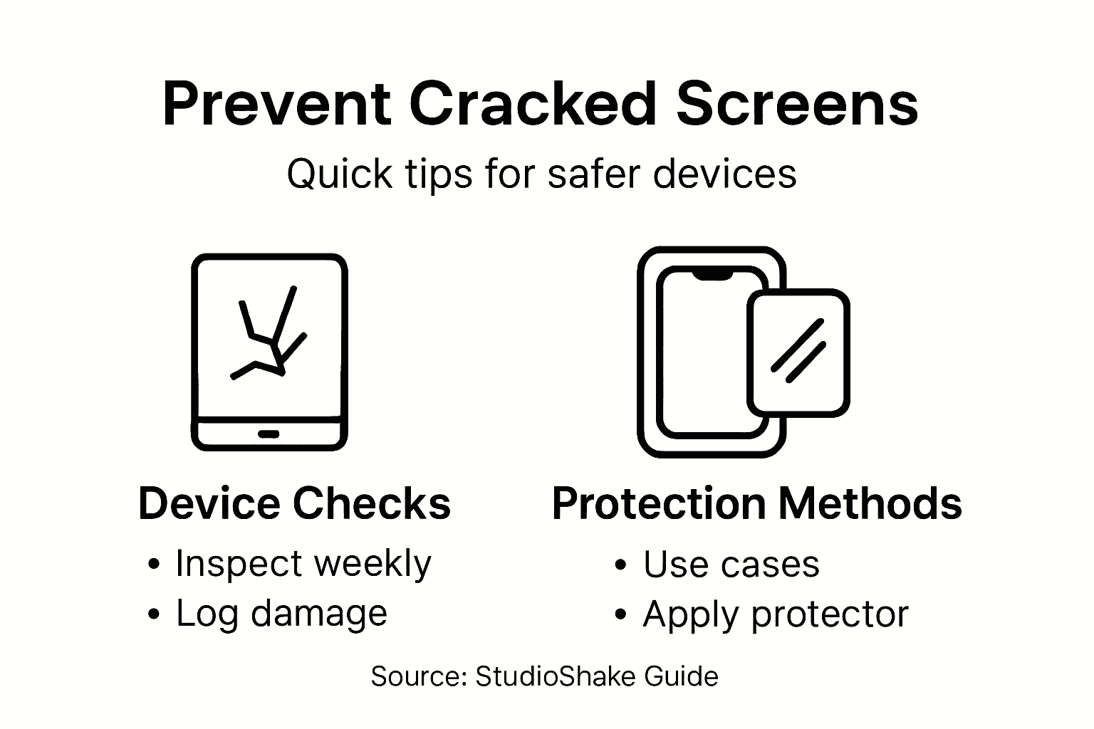 Infographic on preventing cracked screens