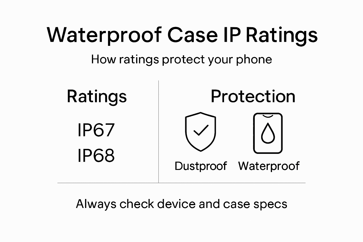 Infographic IP ratings and seals waterproof cases