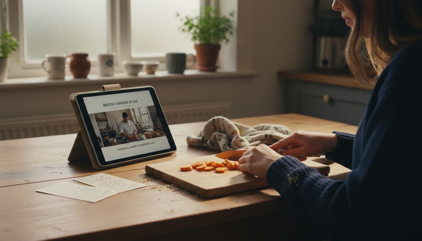 Tablet folio case used for cooking video