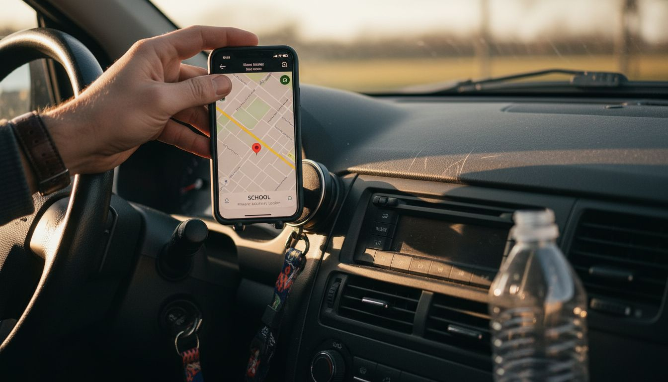 Hand attaching phone to car mount