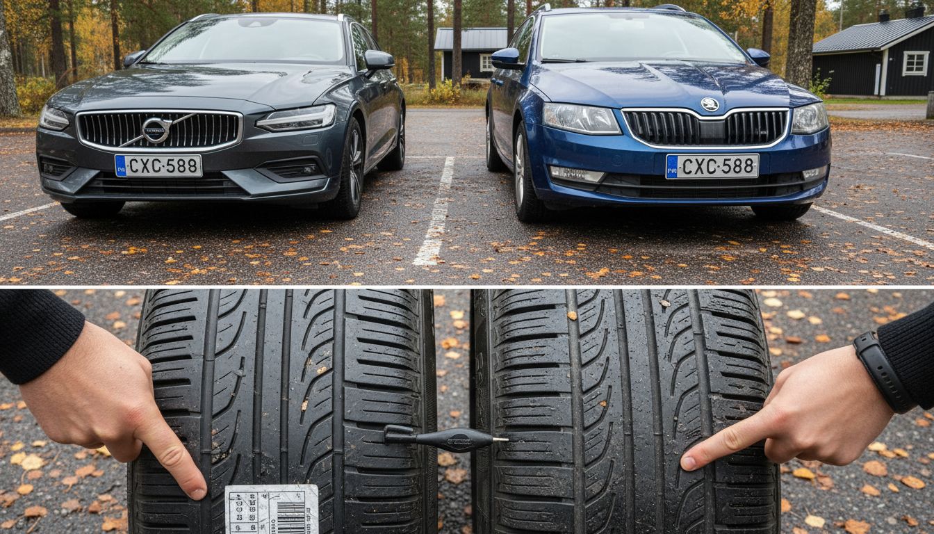 renkaat vertailu pysäköintialue