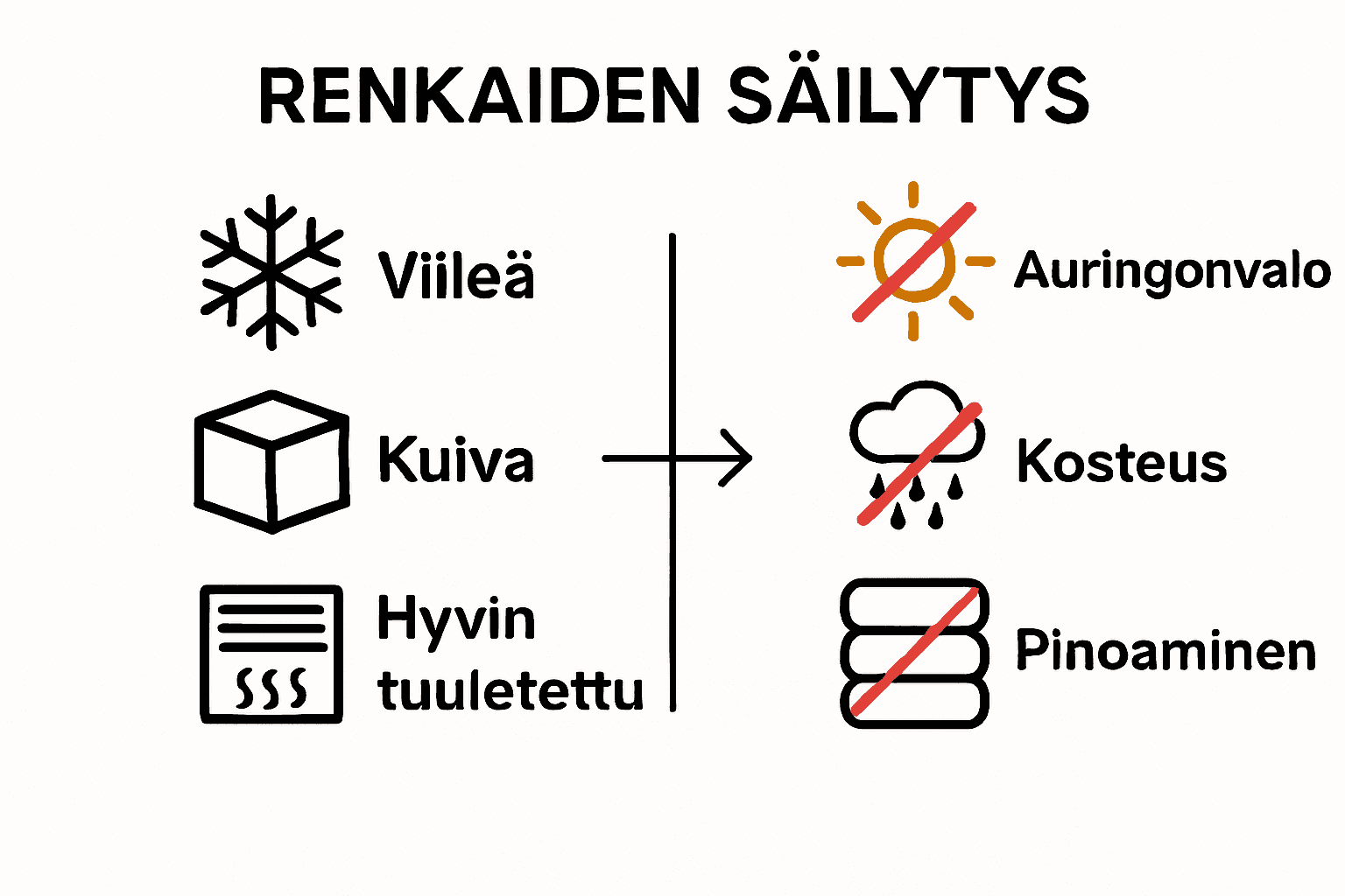 Infographic comparing good and bad tire storage practices