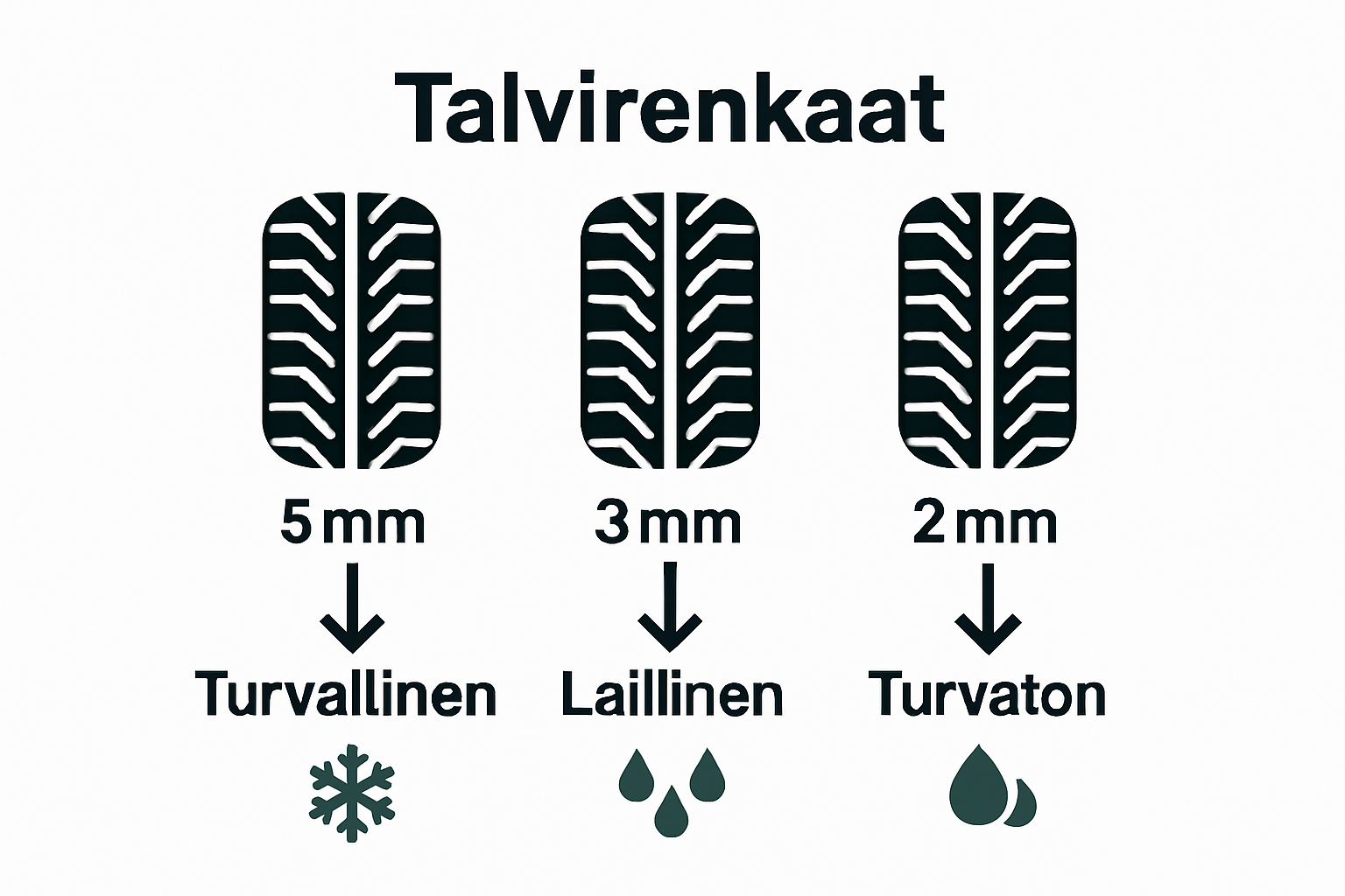 Infographic comparing winter tire tread depths