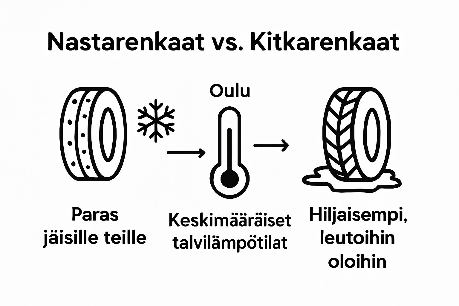 Infographic comparing studded and friction tires