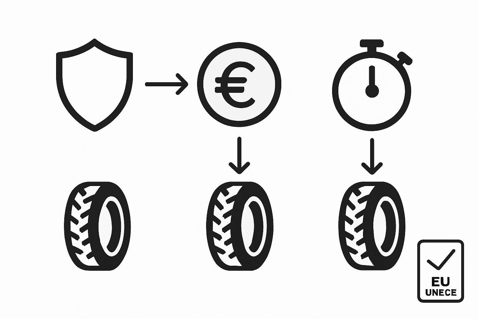 Vertaileva infografiikka: renkaiden turvallisuus, hinta ja kestävyys rinnakkain