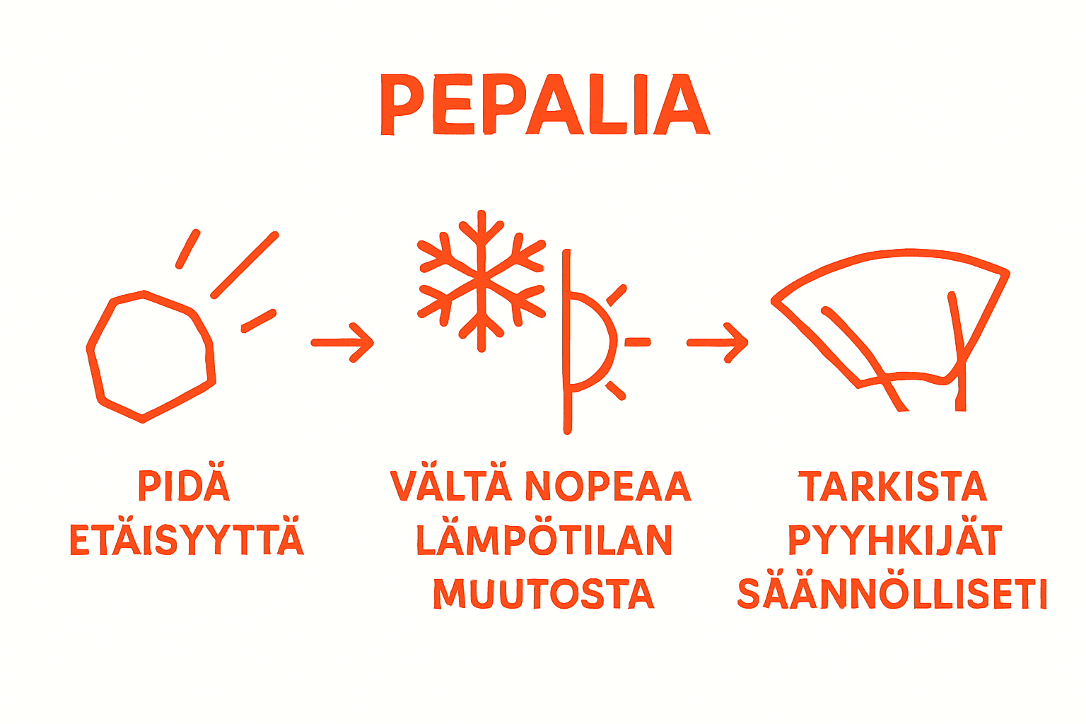 Havainnollinen kooste tuulilasin yleisimmistä riskeistä ja niiden ehkäisystä