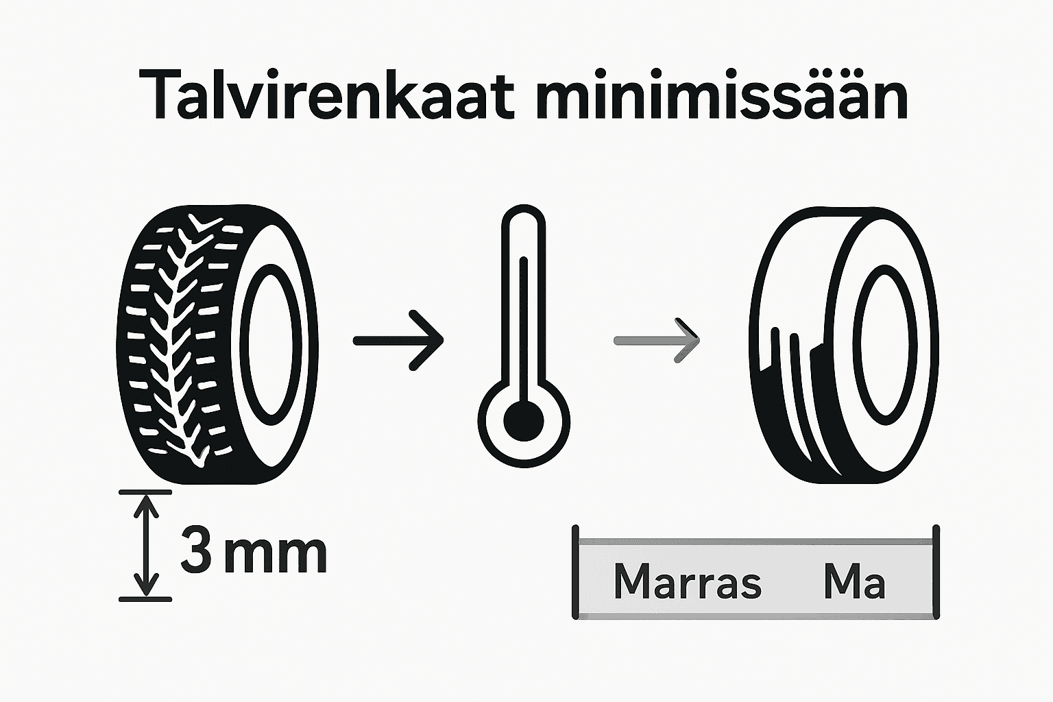 Talvirenkaiden urasyvyys ja lainsäädäntö – havainnollistava kooste