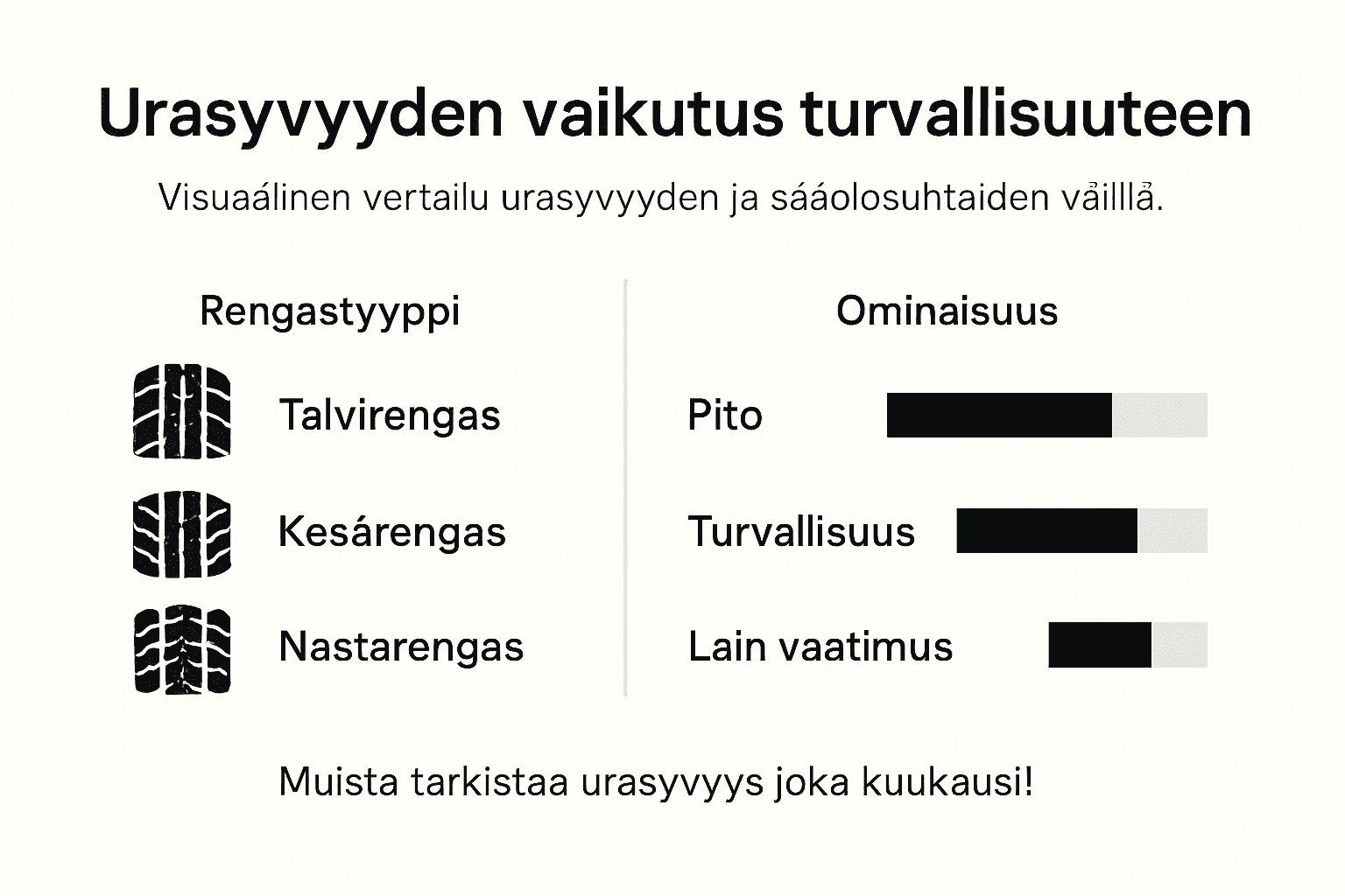 Infografiikka: Miksi rengastyyppien urasyvyys on tärkeää