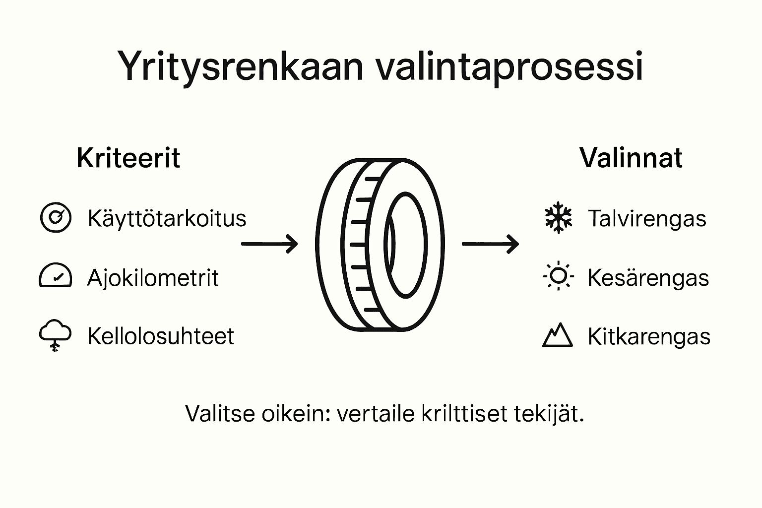 Infograafi: Yritysrenkaiden valinnan eri vaiheet