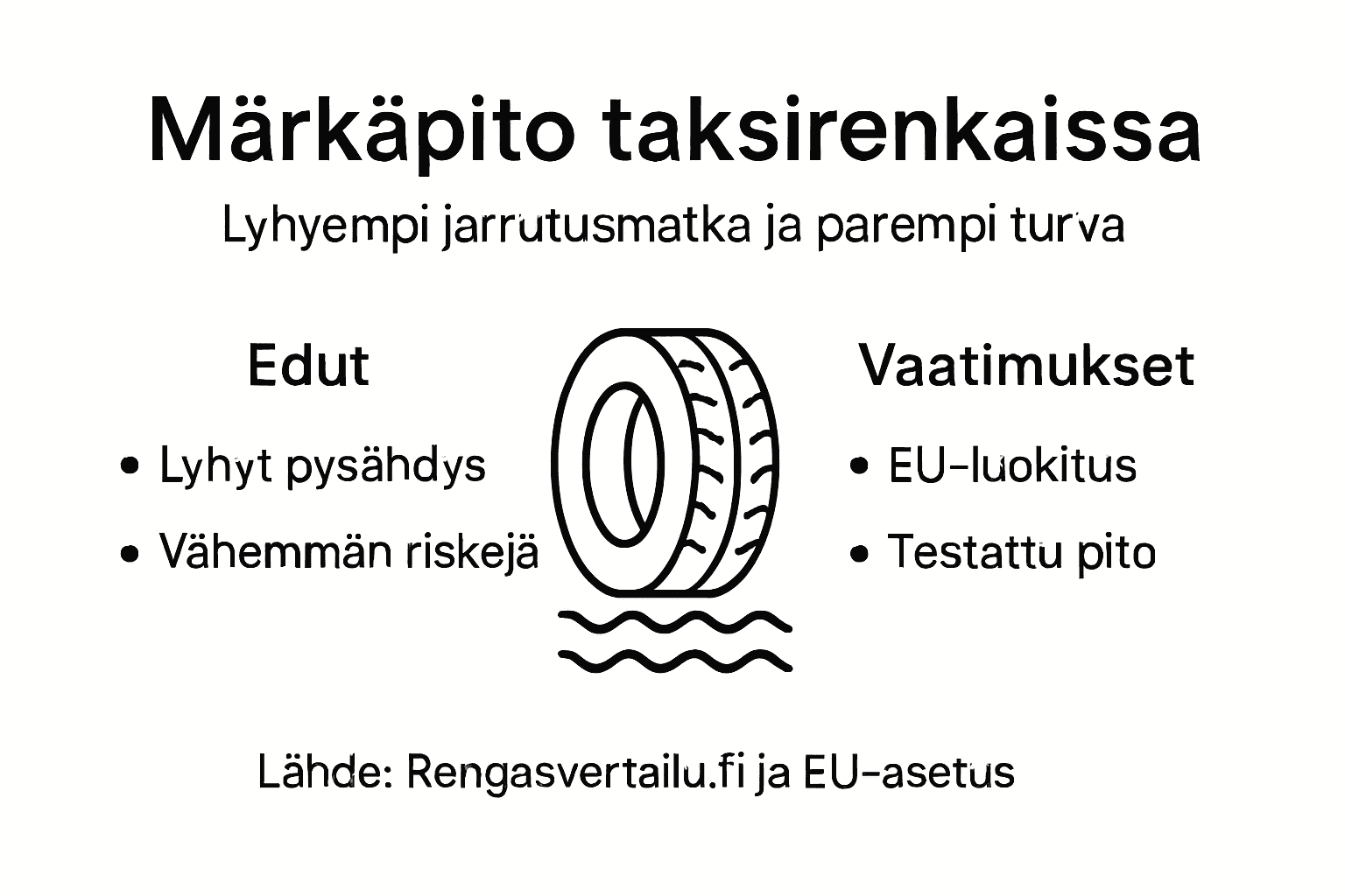 Infografiikka: Taksirenkaiden märkäpito – mitä kannattaa tietää?