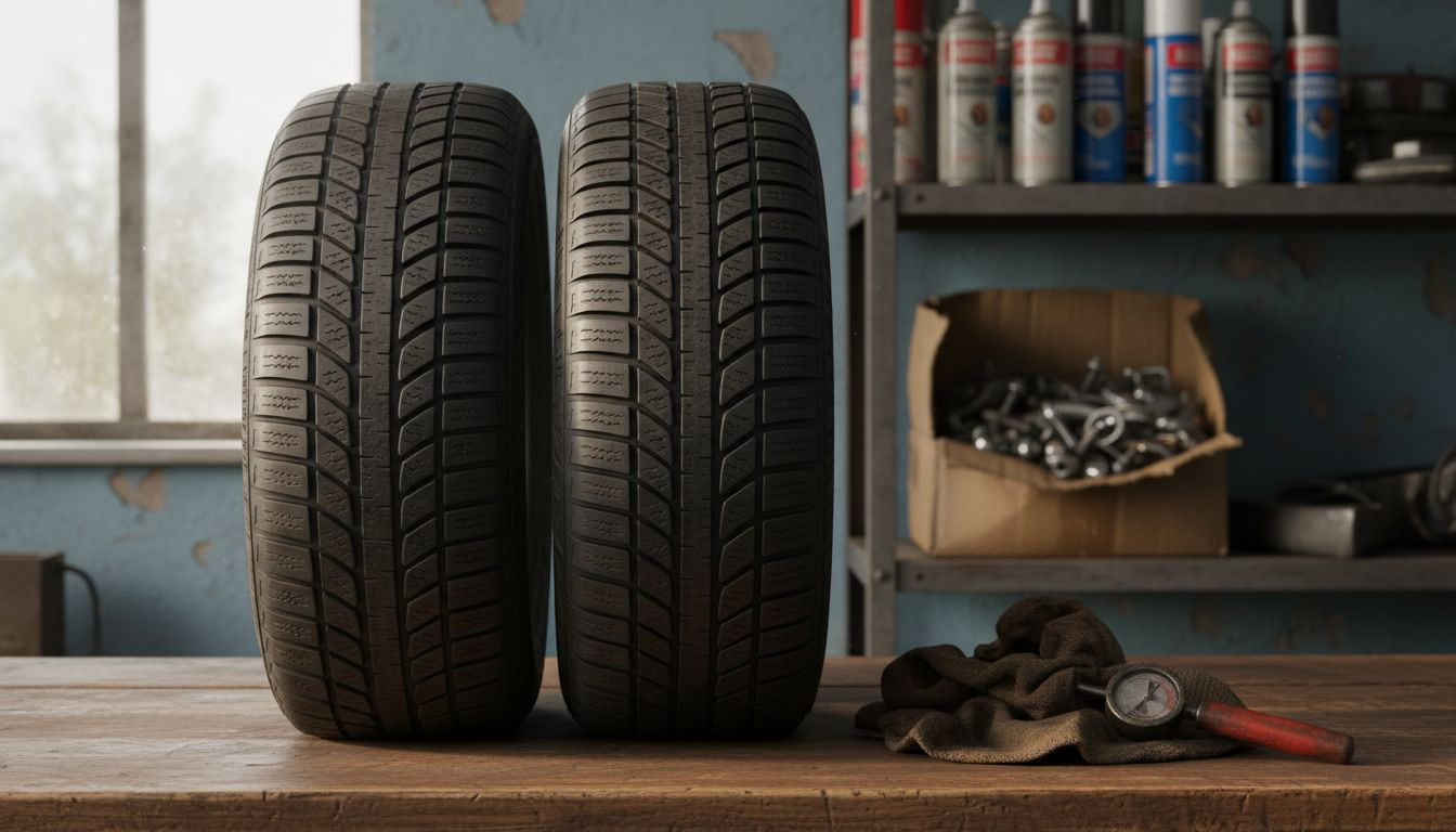 Lähikuvassa kesä- ja talvirenkaiden urakuviot