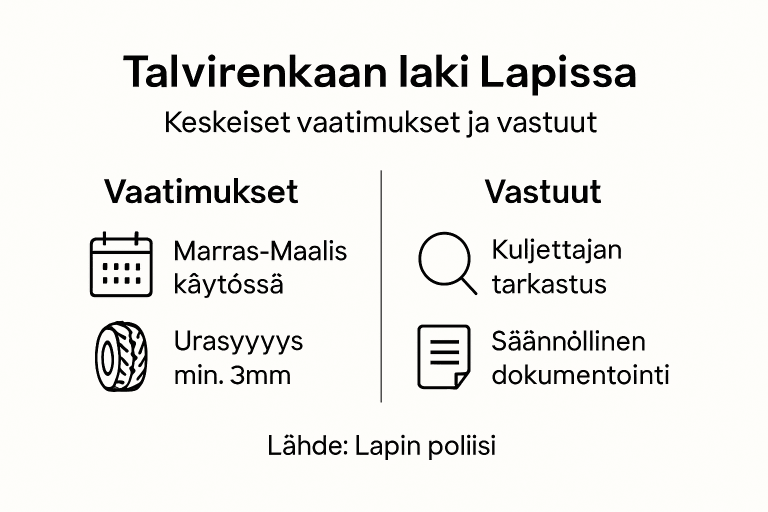 Lapin talvirengasmääräyksiä selventävä infografiikka