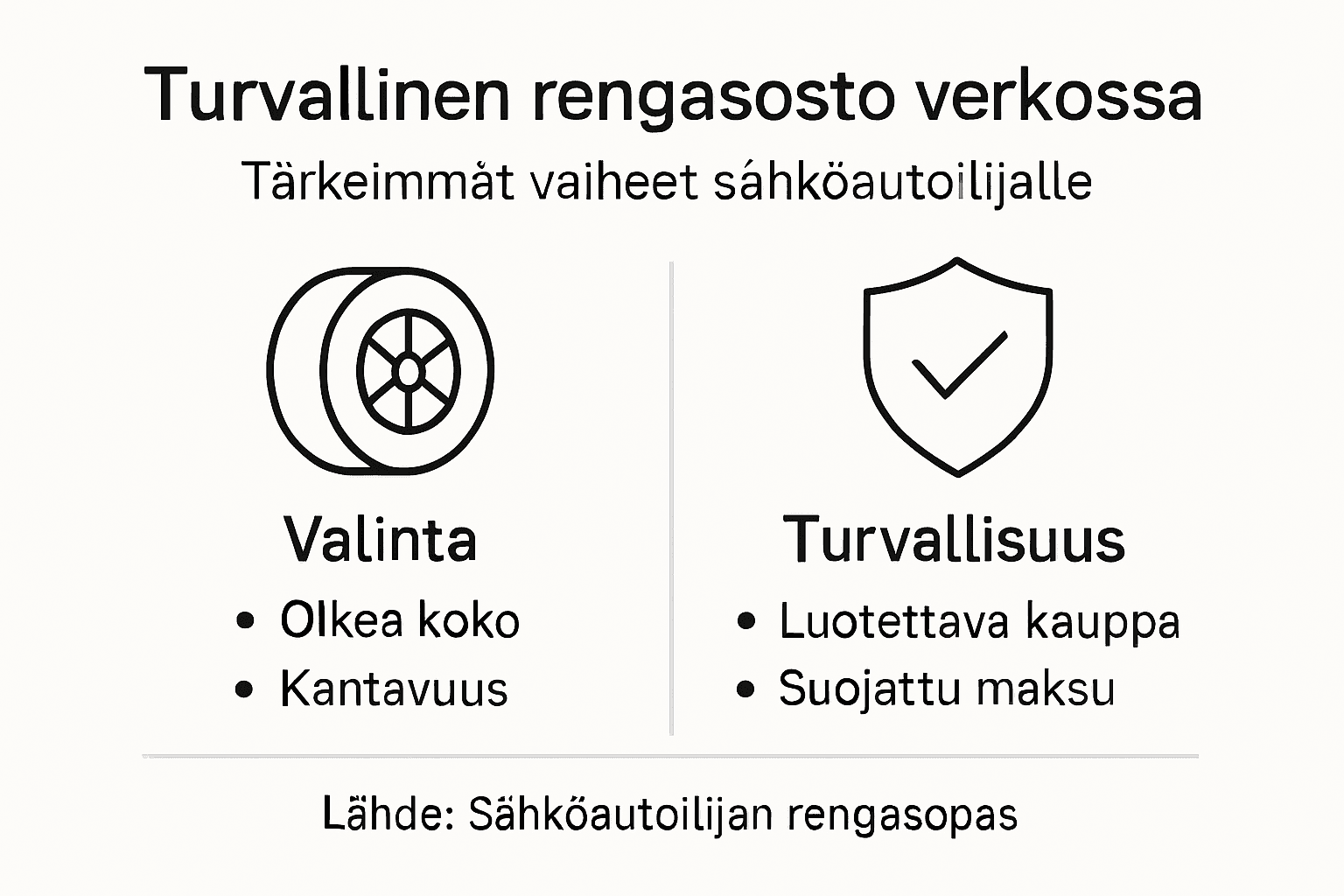 Infograafi: Näin ostat sähköauton renkaat turvallisesti verkosta