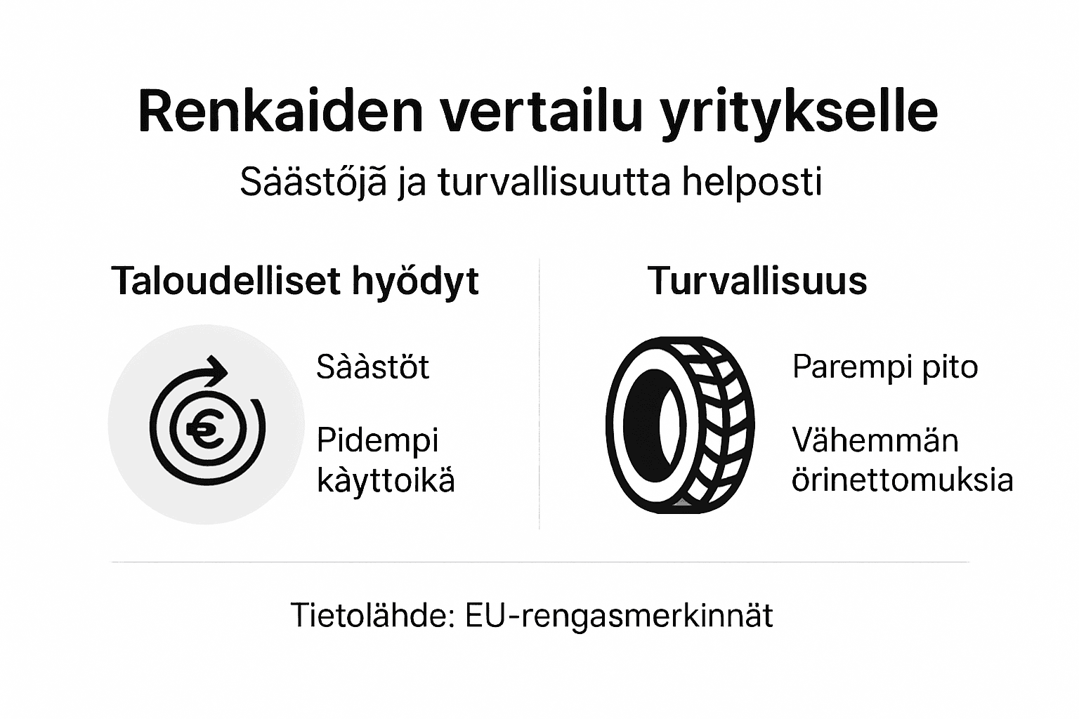 Infografiikka yrityksille: miksi renkaiden vertailu kannattaa ja mitä hyötyä siitä on