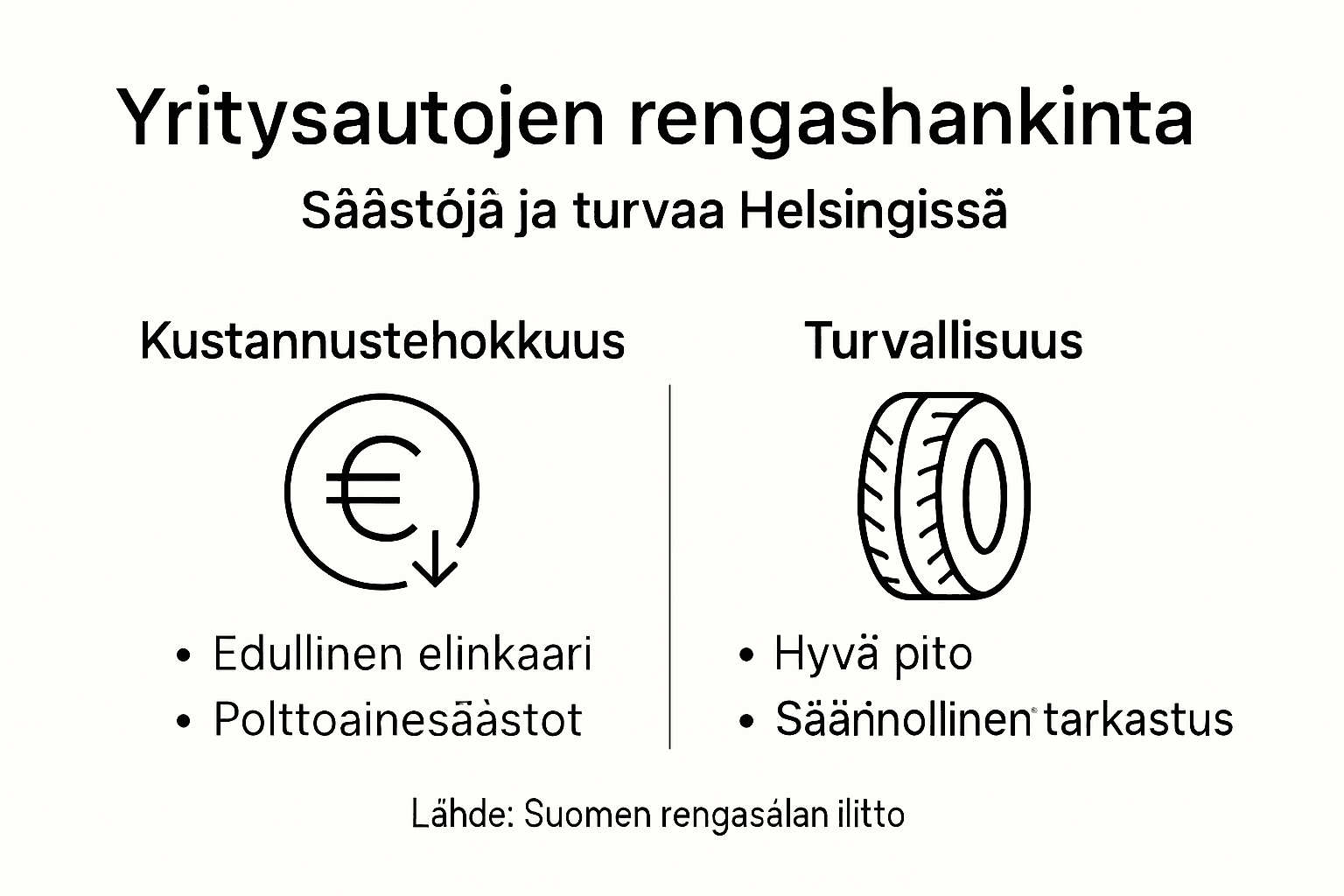 Yritysrenkaiden kustannussäästöt ja turvallisuus – havainnollistava infografiikka