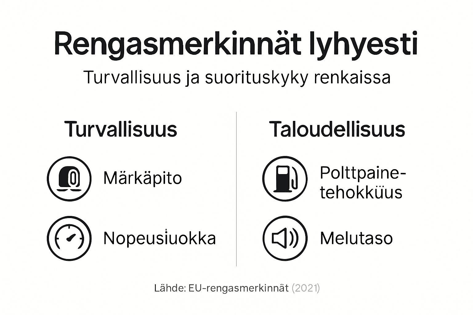 Havainnollinen kuva rengasmerkintöjen tärkeimmistä tiedoista