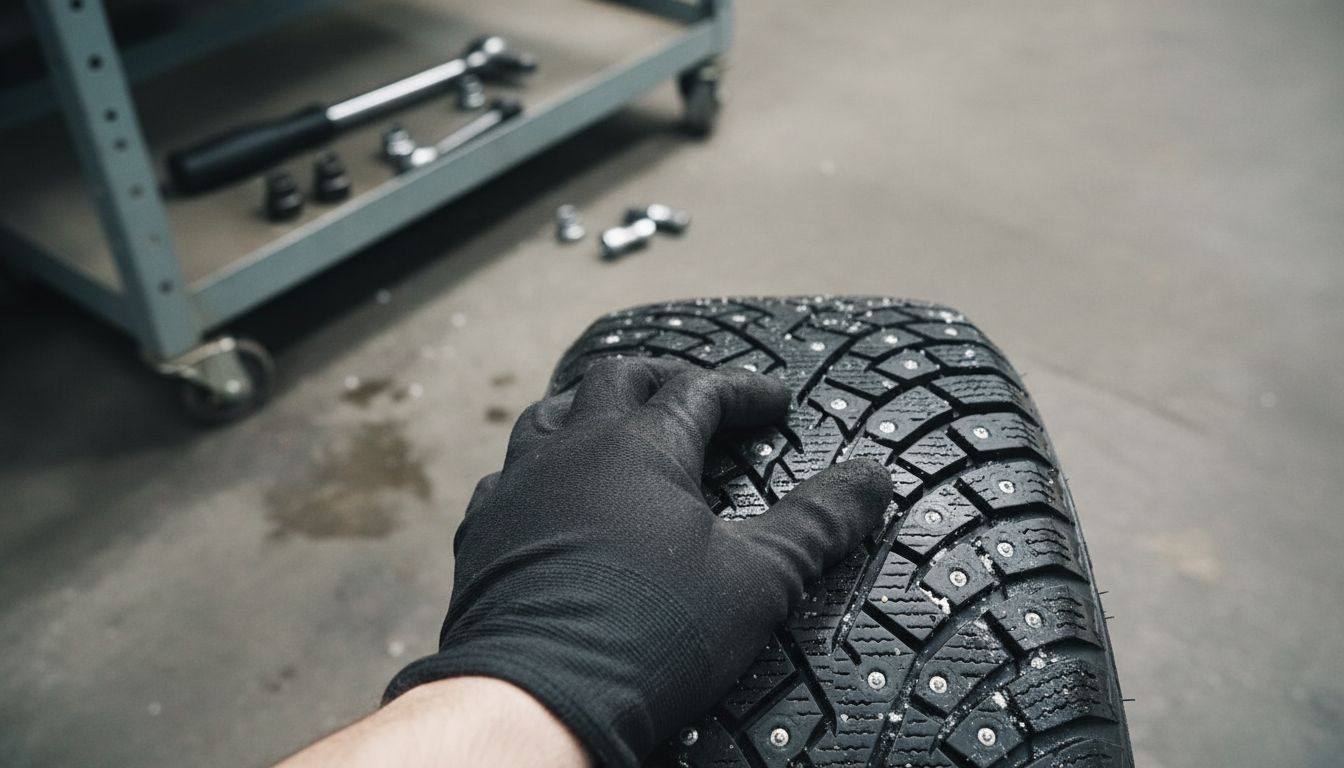 Lähikuvassa Nokian rengas, jossa erottuvat selkeästi 3D-lamellit