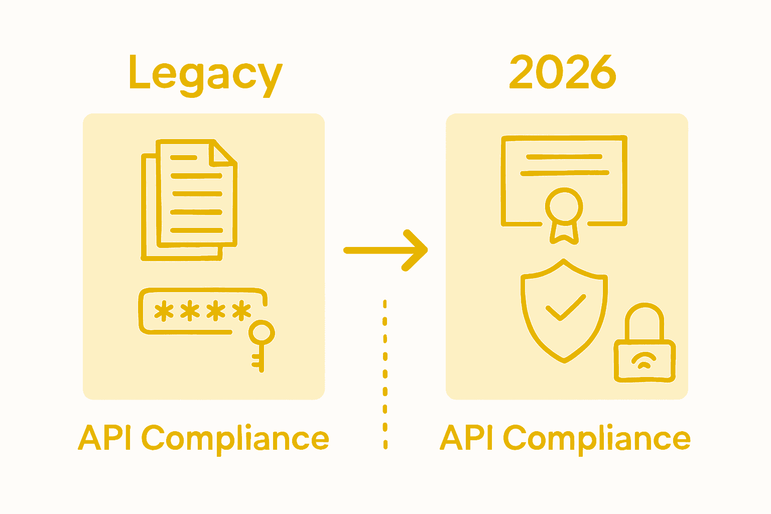Infographic comparing old versus new API compliance