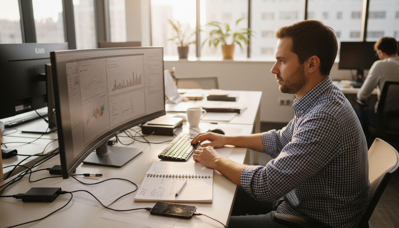 SEO analyst tracking website metrics