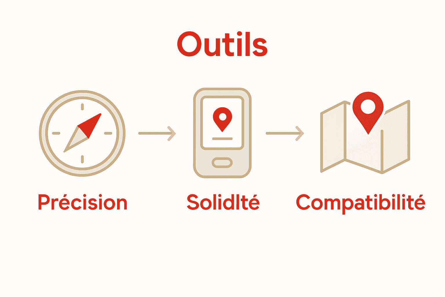 Infographie des critères pour choisir outils navigation airsoft