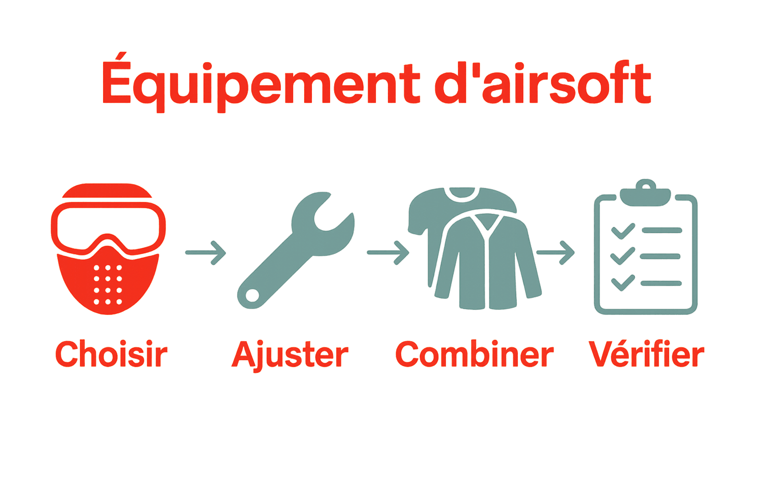 Étapes visuelles d’optimisation des protections airsoft