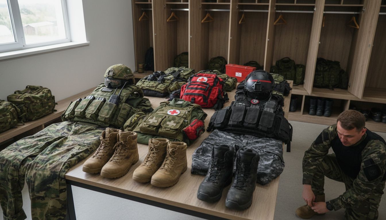 airsoft equipment layout