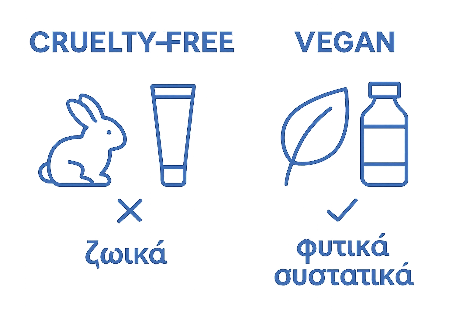 Infographic comparing cruelty-free vs vegan cosmetics
