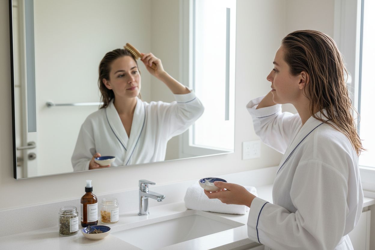 Τι Είναι Φυσικά Προϊόντα Μαλλιών: Πλήρης Οδηγός 2 εφαρμογή μάσκας μαλλιών φυσικά