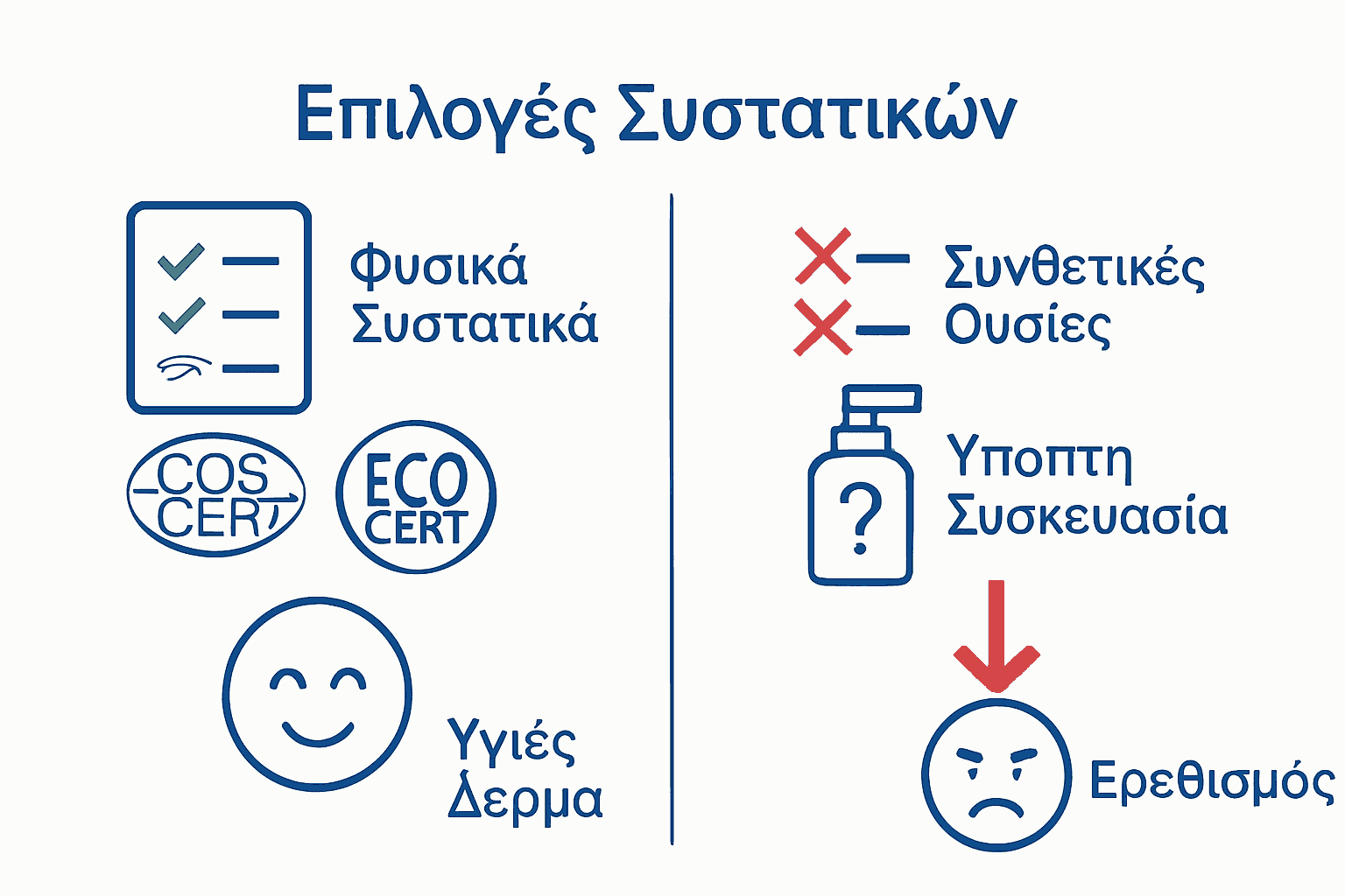 Πώς να επιλέξετε φυσικά καλλυντικά με ασφάλεια και σιγουριά 3 Comparison of safe vs risky cosmetic choices