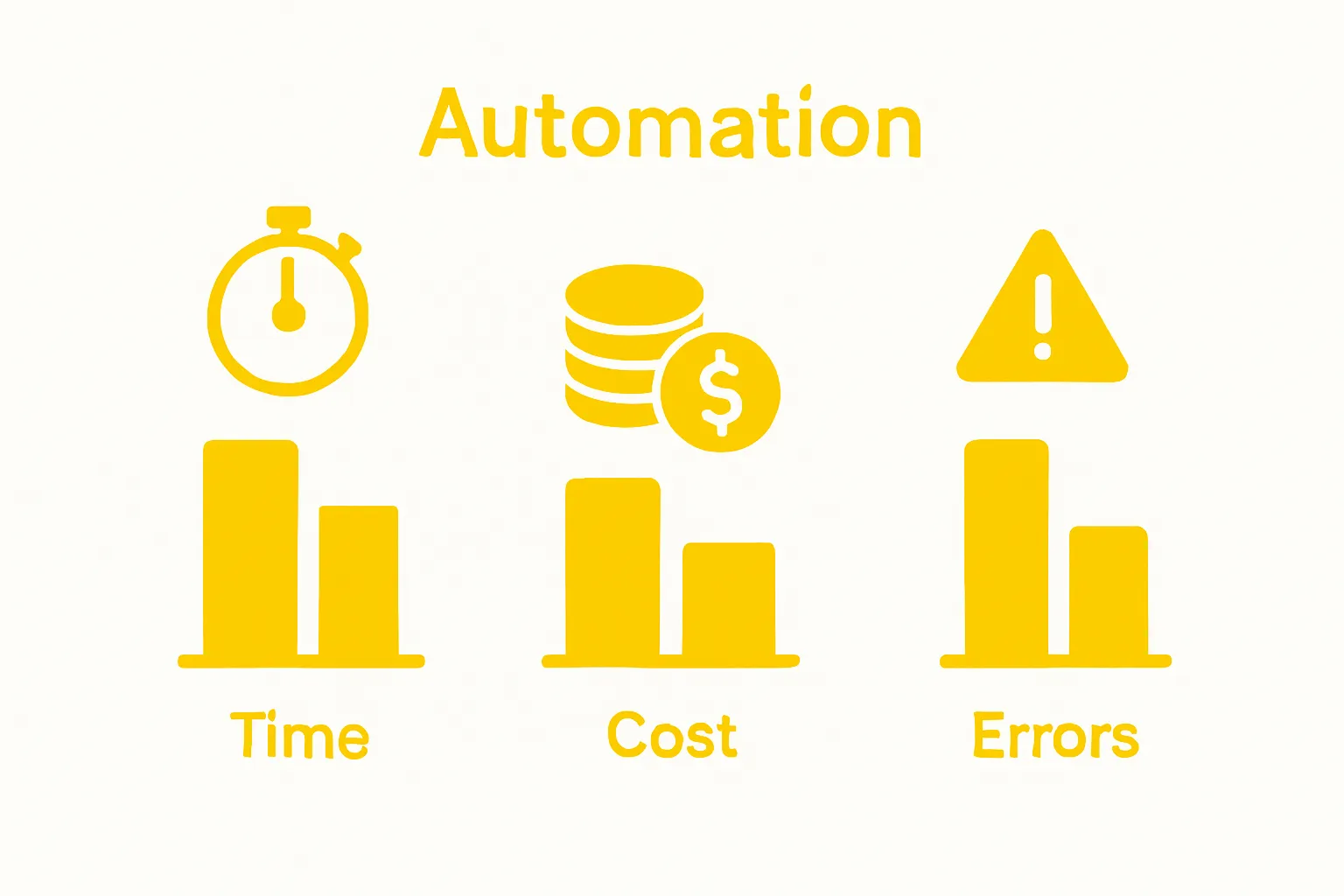 Comparison of manual vs automated payment costs, time, and errors