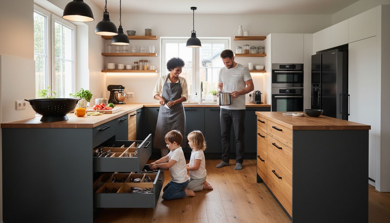L-shaped kitchen workflow