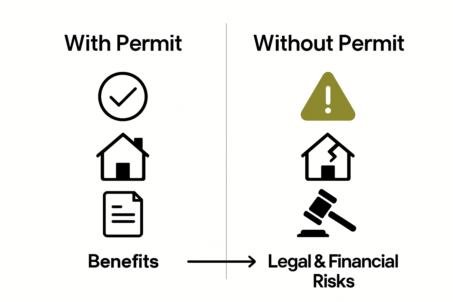 Infographic comparing risks of skipping permits