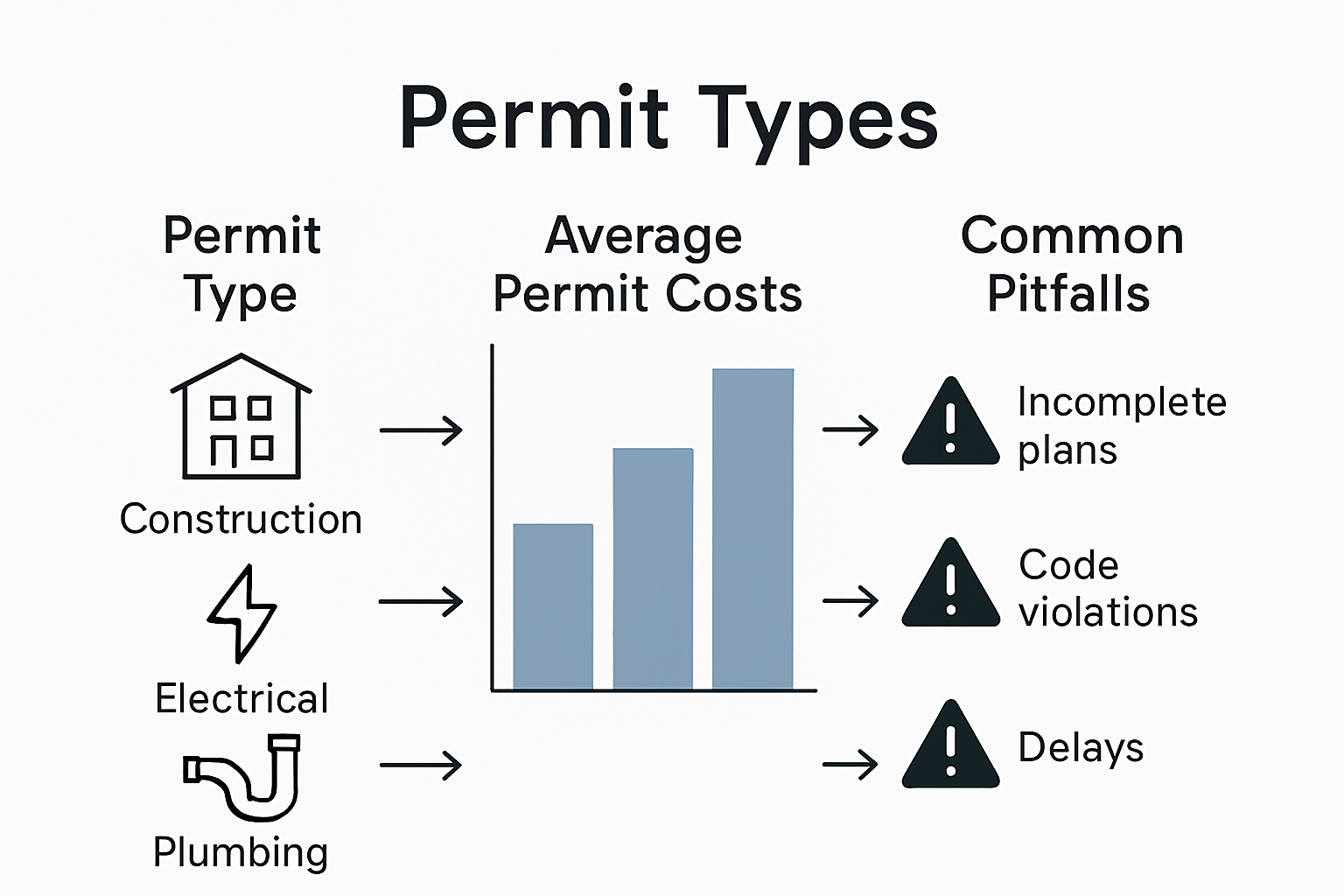 Infographic comparing permit types, costs, and risks