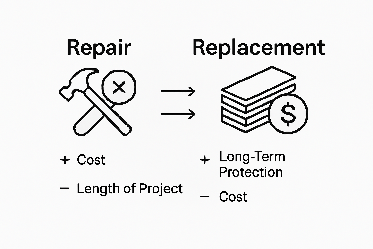 Repair versus replacement siding infographic
