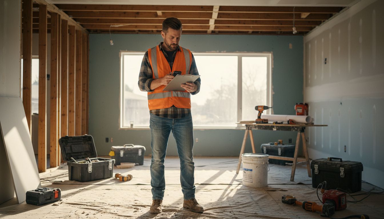 Project manager oversees home remodel progress