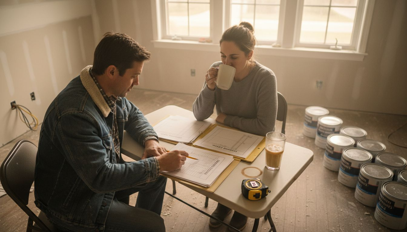 Contractor and homeowner discuss renovation timeline