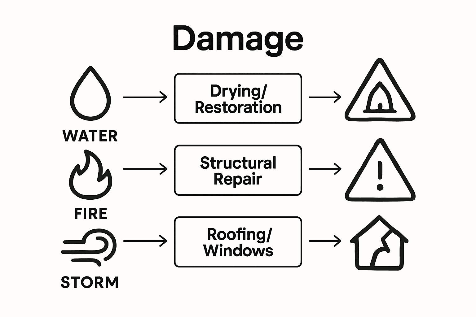 Infographic compares common property damage and repairs