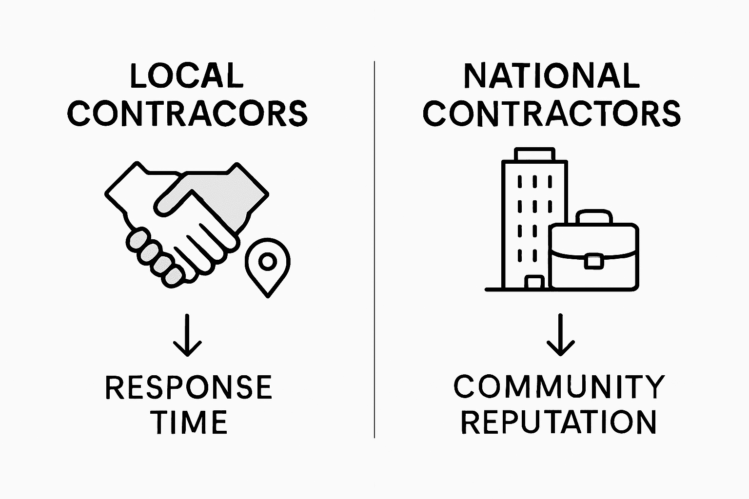 Infographic local vs national contractors compared
