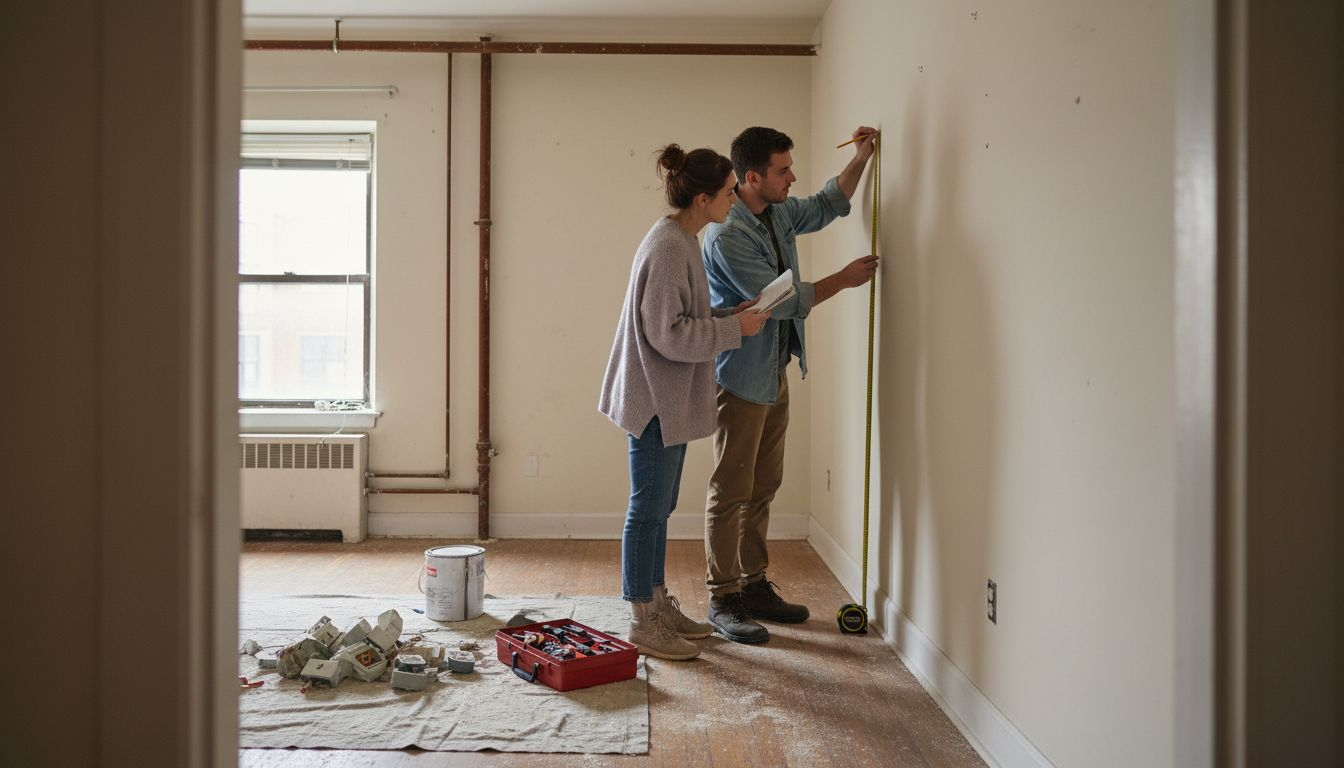 Couple preparing for home improvement project