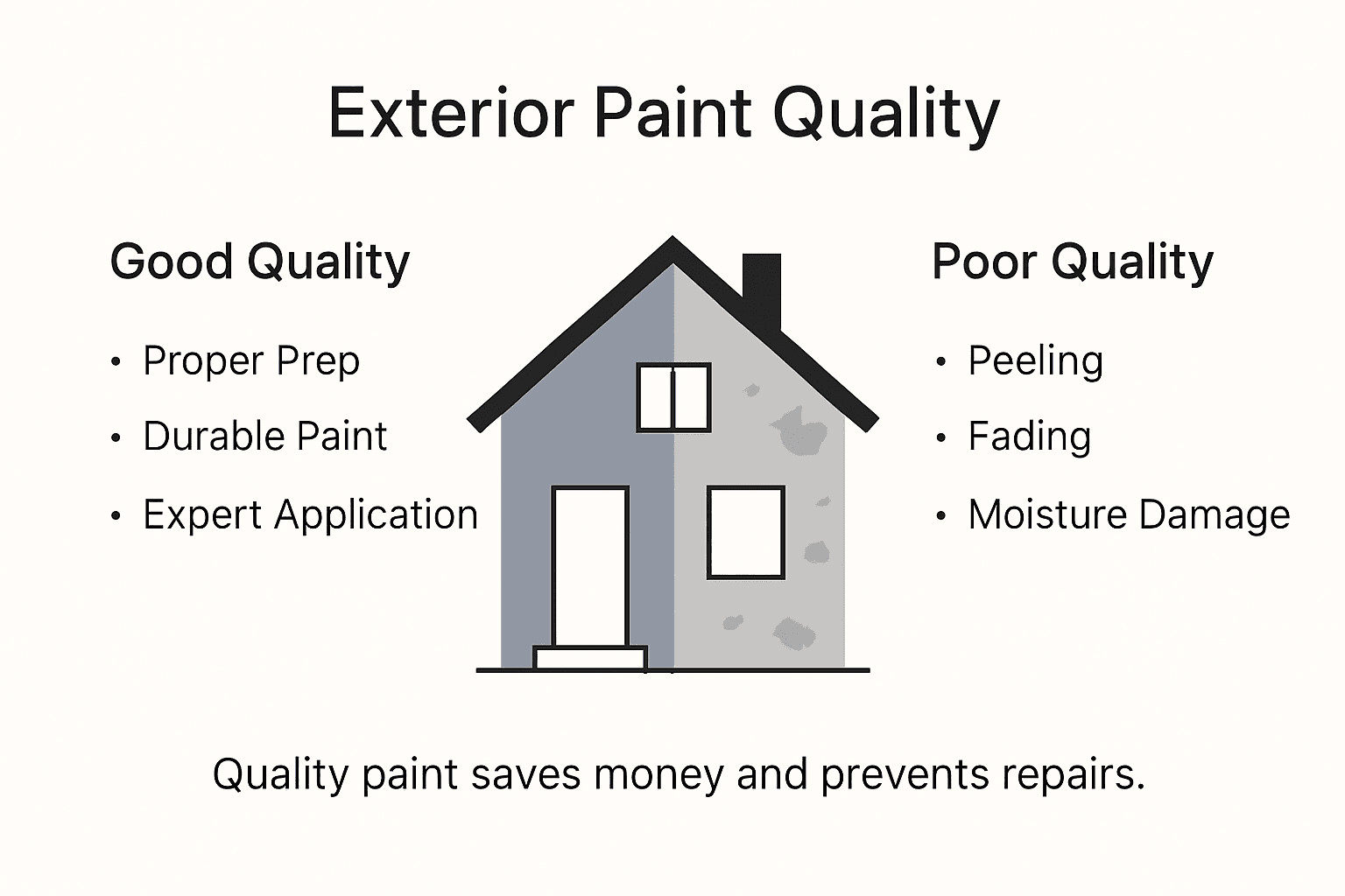 Infographic about exterior paint quality factors