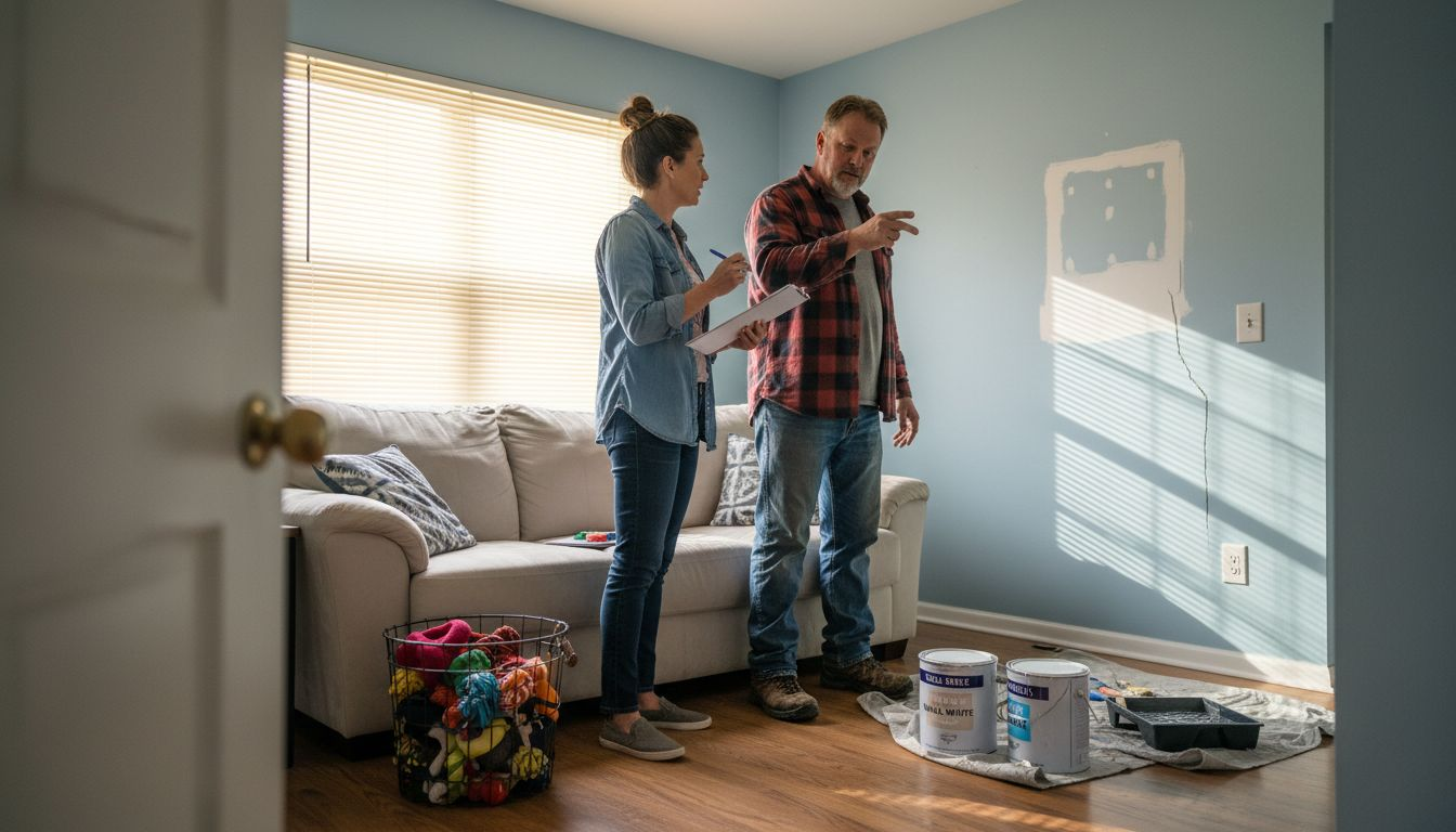 Homeowner and contractor discuss renovation warranty
