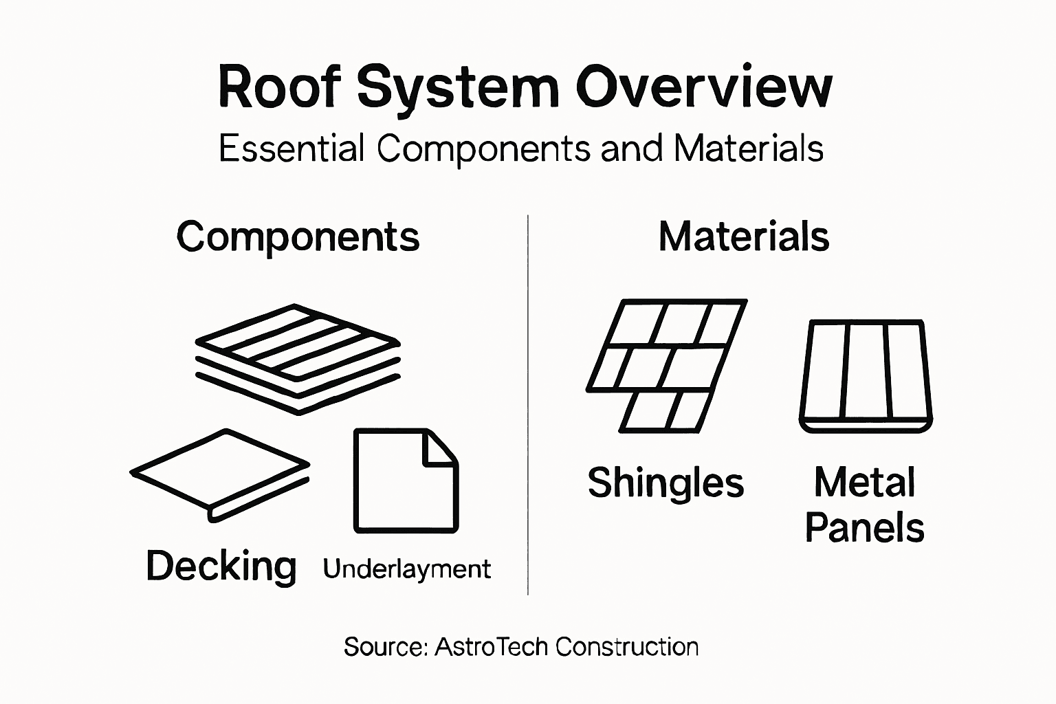 Infographic outlining roof system elements
